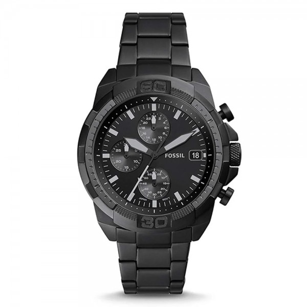 Fossil Bronson FS5853 Часовник за мъже Fossil Bronson FS5853. Верижка метална в черен цвят. Кварцов механизъм. Водозащита 5 АТМ (душ).