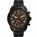 Fossil Bronson FS5876 Часовник за мъже Fossil Bronson FS5876. Верижка метална в черен цвят. Кварцов механизъм. Водозащита 5 АТМ (душ).