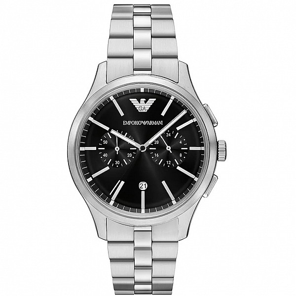 Часовник за мъже Emporio Armani AR11691 Dario. Верижка метална в сребрист цвят. Кварцов механизъм. Водозащита 5 АТМ (душ).