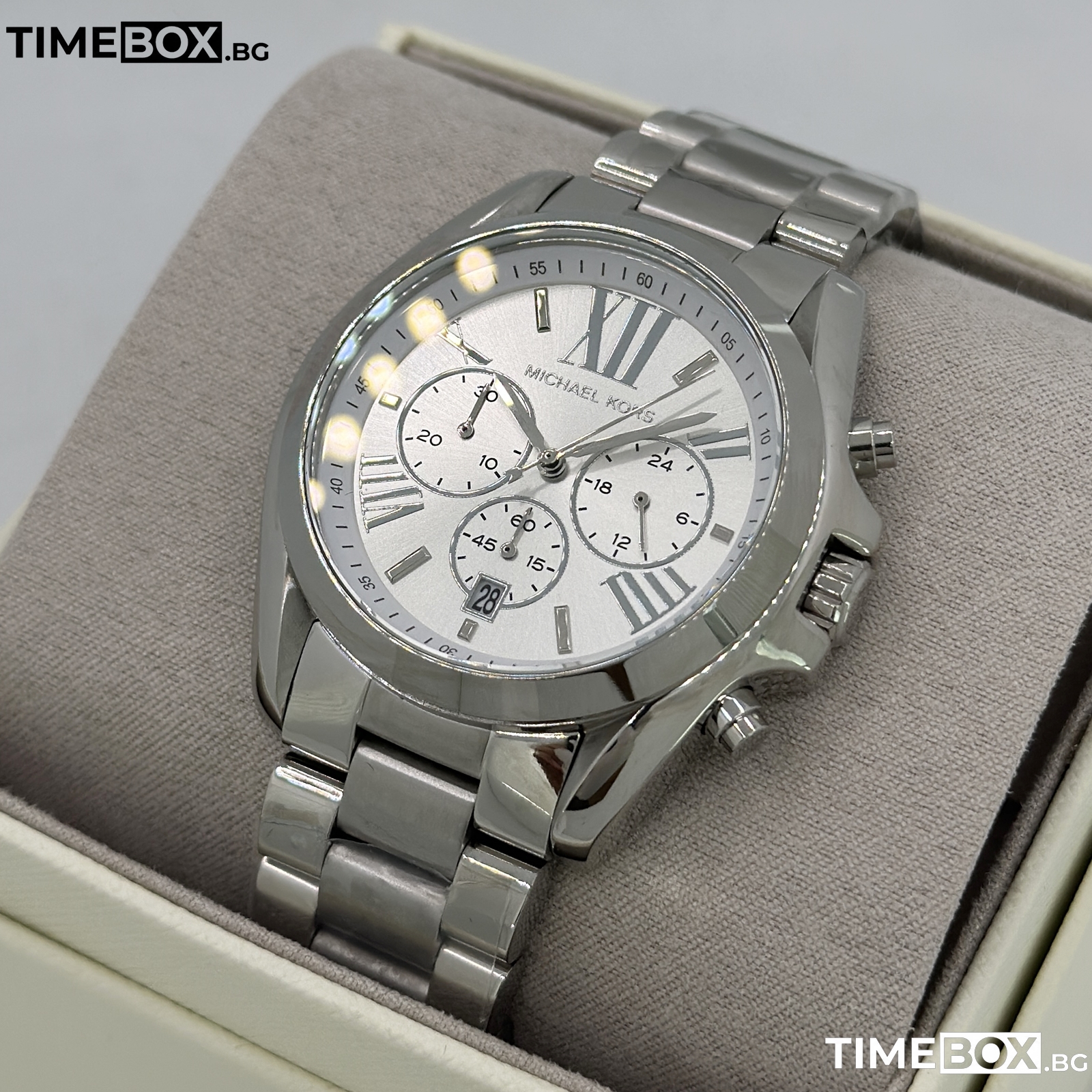 Michael Kors MK5535 Bradshaw Chronograph | Сребрист часовник за жени