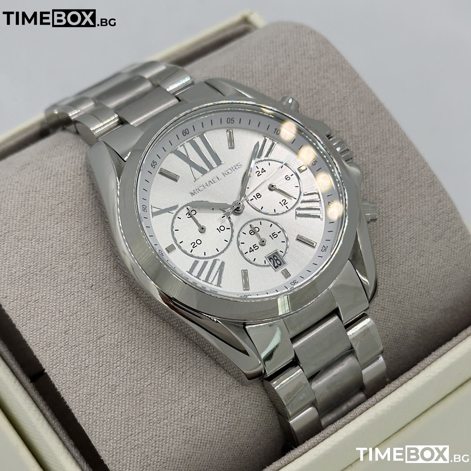 Michael Kors MK5535 Bradshaw Chronograph | Сребрист часовник за жени