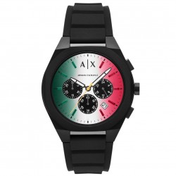 Часовник за мъже Armani Exchange AX4173 Sync. Верижка силиконова в черен цвят. Кварцов механизъм. Водозащита 5 АТМ (душ).