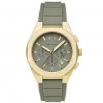 Armani Exchange AX4197 Sync Часовник за мъже Armani Exchange AX4197 Sync. Верижка силиконова в зелен цвят. Кварцов механизъм. Водозащита 5 АТМ (душ).