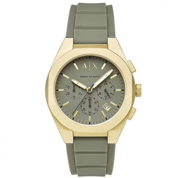 Armani Exchange AX4197 Sync Часовник за мъже Armani Exchange AX4197 Sync. Верижка силиконова в зелен цвят. Кварцов механизъм. Водозащита 5 АТМ (душ).