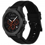 Armani Exchange AX4198 Sync Часовник за мъже Armani Exchange AX4198 Sync. Верижка силиконова в черен цвят. Кварцов механизъм. Водозащита 5 АТМ (душ).