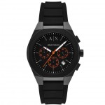 Armani Exchange AX4198 Sync Часовник за мъже Armani Exchange AX4198 Sync. Верижка силиконова в черен цвят. Кварцов механизъм. Водозащита 5 АТМ (душ).