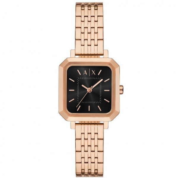 Часовник за жени Armani Exchange AX5729 Leila. Верижка метална в златист цвят. Кварцов механизъм. Водозащита 5 АТМ (душ).