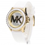 Часовник за жени Michael Kors MK7535 Lennox. Верижка силиконова в бял цвят. Кварцов механизъм. Водозащита 5 АТМ (душ).