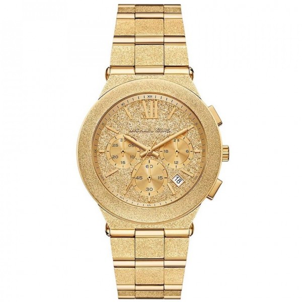 Часовник за жени Michael Kors MK7556 Ritz. Верижка метална в златист цвят. Кварцов механизъм. Водозащита 5 АТМ (душ).