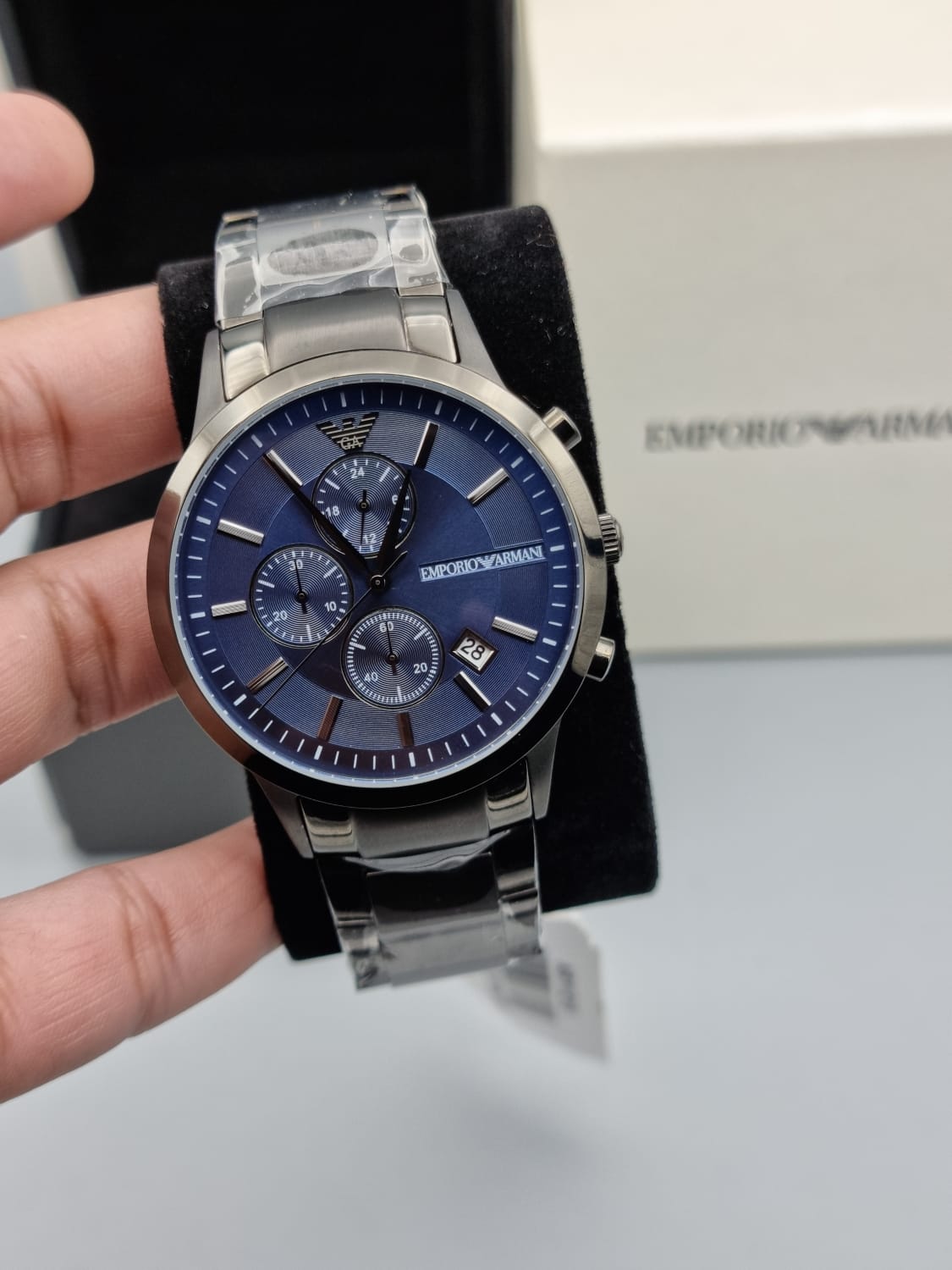 Emporio Armani AR11215 Renato Chronograph | Черен часовник за мъже
