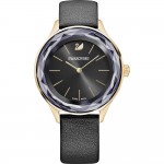 Часовник за жени Swarovski 5295358 Octea Nova. Верижка естествена кожа в черен цвят. Кварцов механизъм. Водозащита 3 АТМ (водни пръски).