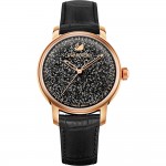 Swarovski 5295377 Crystalline Hours Часовник за жени Swarovski 5295377 Crystalline Hours. Верижка естествена кожа в черен цвят. Кварцов механизъм. Водозащита 5 АТМ (душ).