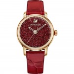 Swarovski 5295380 Crystalline Hours Часовник за жени Swarovski 5295380 Crystalline Hours. Верижка естествена кожа в червен цвят. Кварцов механизъм. Водозащита 5 АТМ (душ).