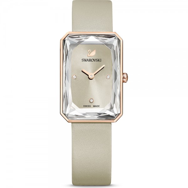 Swarovski 5547716 Uptown Watch Часовник за жени Swarovski 5547716 Uptown Watch. Верижка естествена кожа в бежов цвят. Кварцов механизъм. Водозащита 5 АТМ (душ).