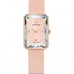 Часовник за жени Swarovski 5547719 Uptown Watch. Верижка естествена кожа в розов цвят. Кварцов механизъм. Водозащита 5 АТМ (душ).