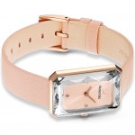 Часовник за жени Swarovski 5547719 Uptown Watch. Верижка естествена кожа в розов цвят. Кварцов механизъм. Водозащита 5 АТМ (душ).