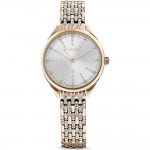 Swarovski 5610484 Attract Часовник за жени Swarovski 5610484 Attract. Верижка метална в златист цвят. Кварцов механизъм. Водозащита 5 АТМ (душ).