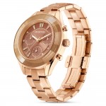 Часовник за жени Swarovski 5632472 Octea Lux Chrono. Верижка метална в златист цвят. Кварцов механизъм. Водозащита 5 АТМ (душ).
