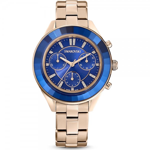 Часовник за жени Swarovski 5632481 Octea Lux Chrono. Верижка метална в златист цвят. Кварцов механизъм. Водозащита 5 АТМ (душ).