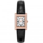 Emporio Armani AR11624 Genni Часовник за жени Emporio Armani AR11624 Genni. Верижка естествена кожа в черен цвят. Кварцов механизъм. Водозащита 5 АТМ (душ).