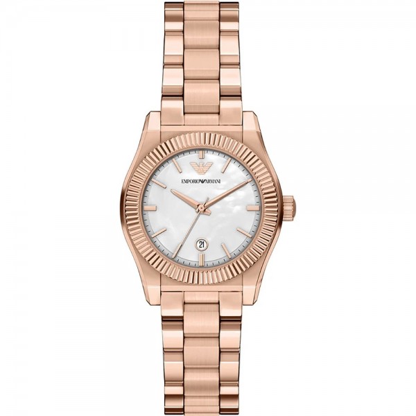 Emporio Armani AR11762 Federica Часовник за жени Emporio Armani AR11762 Federica. Верижка метална в златист цвят. Кварцов механизъм. Водозащита 5 АТМ (душ).