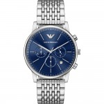 Часовник за мъже Emporio Armani AR11771 Minimalist. Верижка метална в сребрист цвят. Кварцов механизъм. Водозащита 5 АТМ (душ).