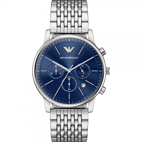 Часовник за мъже Emporio Armani AR11771 Minimalist. Верижка метална в сребрист цвят. Кварцов механизъм. Водозащита 5 АТМ (душ).