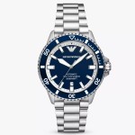 Часовник за мъже Emporio Armani AR60087 Sea Explorer. Верижка метална в сребрист цвят. Автоматичен механизъм. Водозащита 20 АТМ (гмуркане).