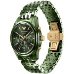 Часовник за мъже Emporio Armani AR70017 Antonio. Верижка керамична в зелен цвят. Кварцов механизъм. Водозащита 5 АТМ (душ).