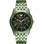 Часовник за мъже Emporio Armani AR70017 Antonio. Верижка керамична в зелен цвят. Кварцов механизъм. Водозащита 5 АТМ (душ).
