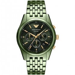 Часовник за мъже Emporio Armani AR70017 Antonio. Верижка керамична в зелен цвят. Кварцов механизъм. Водозащита 5 АТМ (душ).