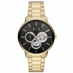 Armani Exchange AX2747 Cayde Часовник за мъже Armani Exchange AX2747 Cayde. Верижка метална в златист цвят. Кварцов механизъм. Водозащита 5 АТМ (душ).