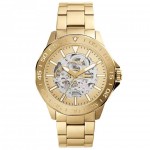 Часовник за мъже Fossil BQ2680 Bannon. Верижка метална в златист цвят. Кварцов механизъм. Водозащита 5 АТМ (душ).