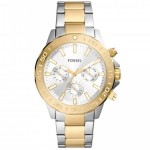 Часовник за мъже Fossil BQ2707 Bannon. Верижка метална в златист цвят. Кварцов механизъм. Водозащита 5 АТМ (душ).