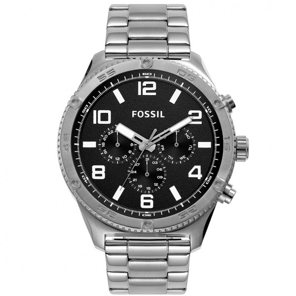 Часовник за мъже Fossil BQ2797 Brox. Верижка метална в сребрист цвят. Кварцов механизъм. Водозащита 5 АТМ (душ).