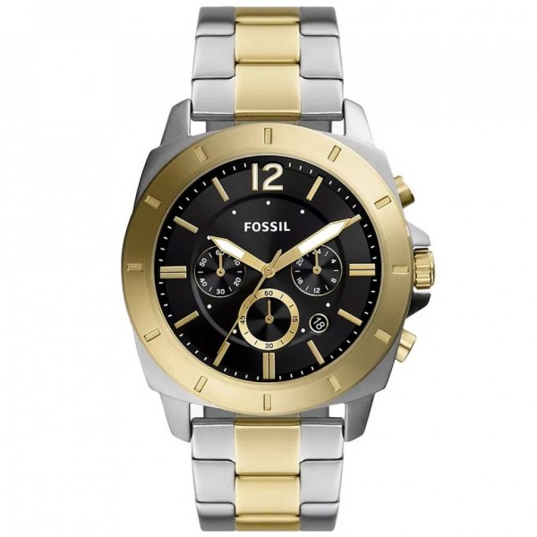 Fossil BQ2815 Privateer Часовник за мъже Fossil BQ2815 Privateer. Верижка метална в златист цвят. Кварцов механизъм. Водозащита 5 АТМ (душ).