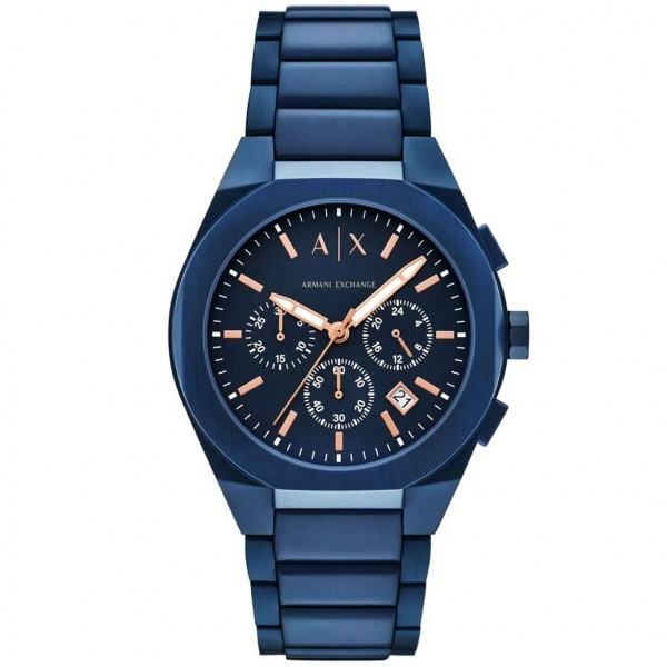 Armani Exchange AX4189 Sync Часовник за мъже Armani Exchange AX4189 Sync. Верижка метална в син цвят. Кварцов механизъм. Водозащита 5 АТМ (душ).