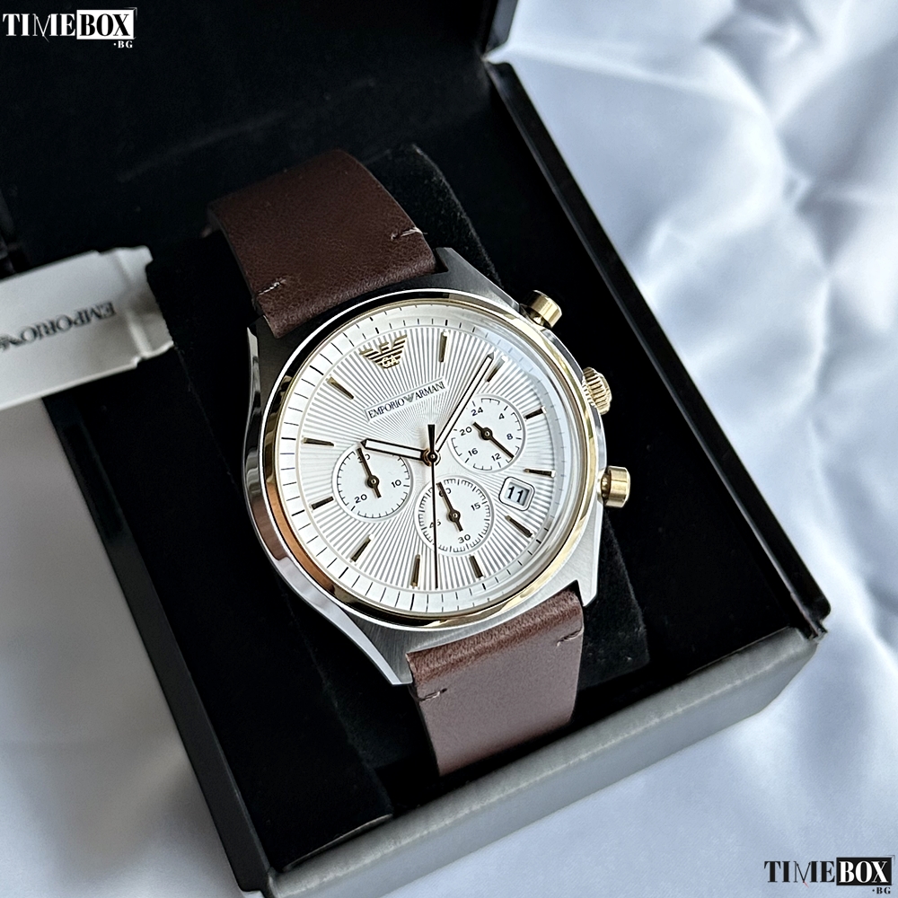 Emporio Armani AR11033 Zeta Chronograph | Кафяв часовник за мъже
