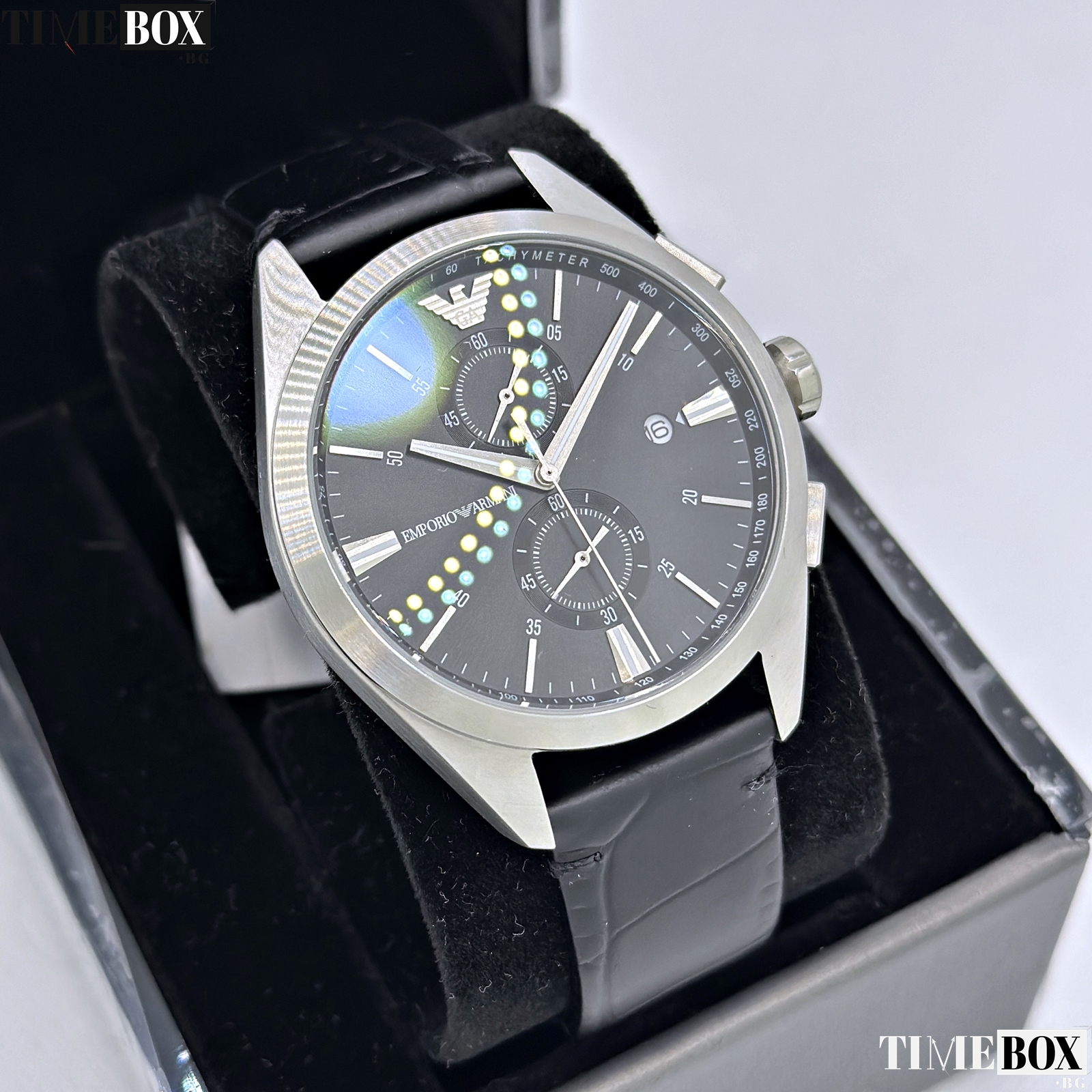 Emporio Armani AR11542 Claudio Chronograph | Черен часовник за мъже ...