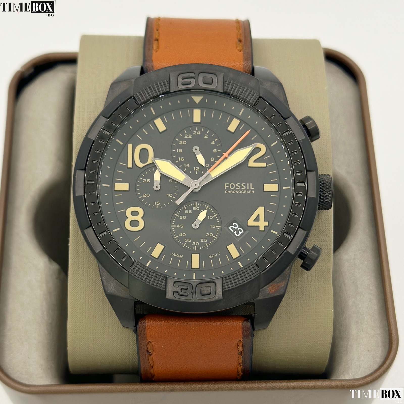 Fossil Bronson FS5714 | Кафяв часовник за мъже