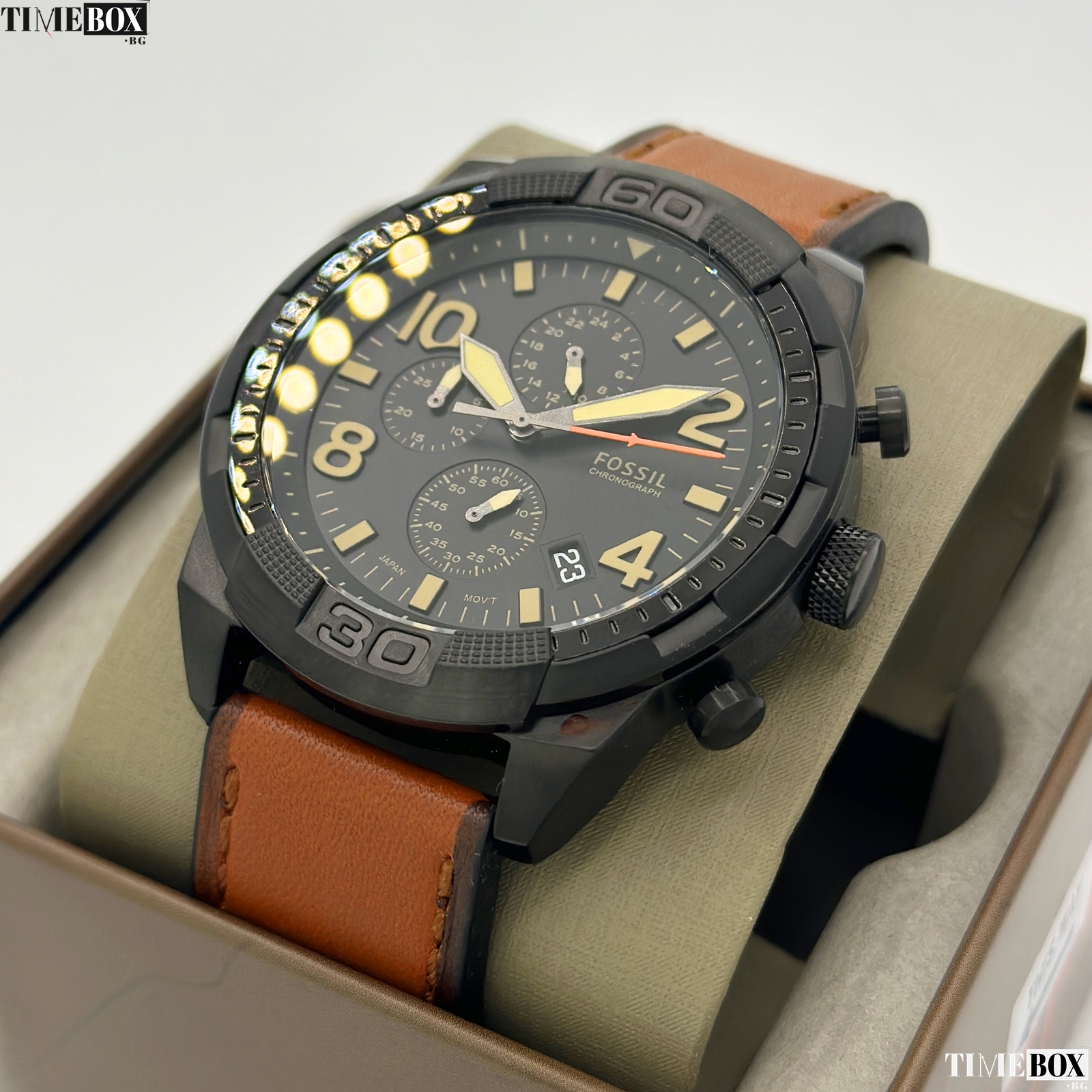 Fossil Bronson FS5714 | Кафяв часовник за мъже