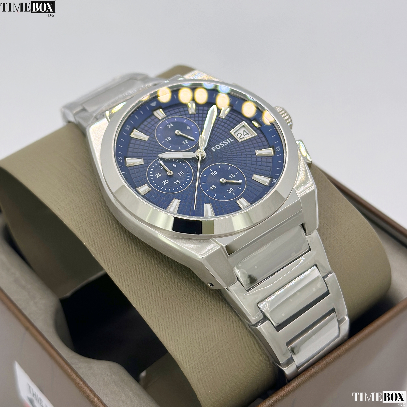 Fossil Everett FS5795 | Сребрист часовник за мъже