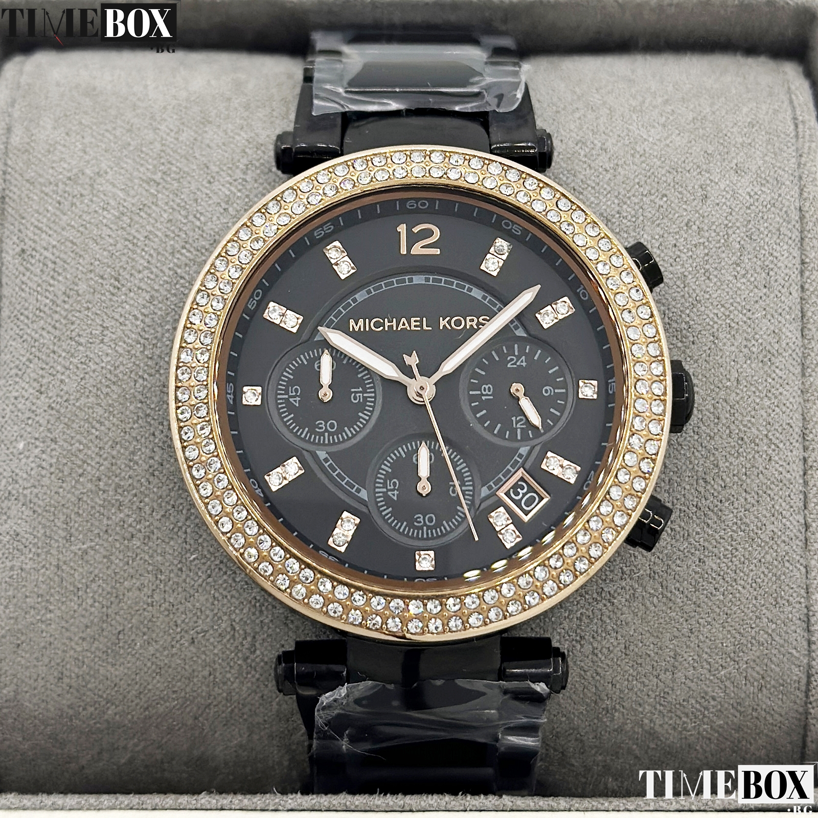 Michael Kors MK5885 Parker Chronograph Black | Черен часовник за жени ...