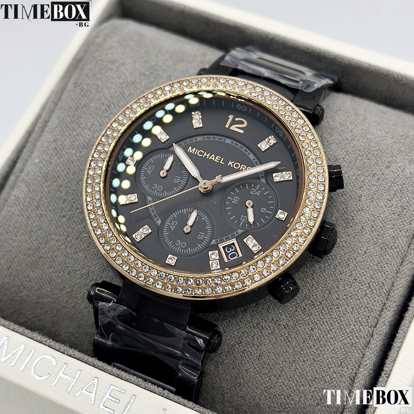 Michael Kors MK5885 Parker Chronograph Black | Черен часовник за жени ...