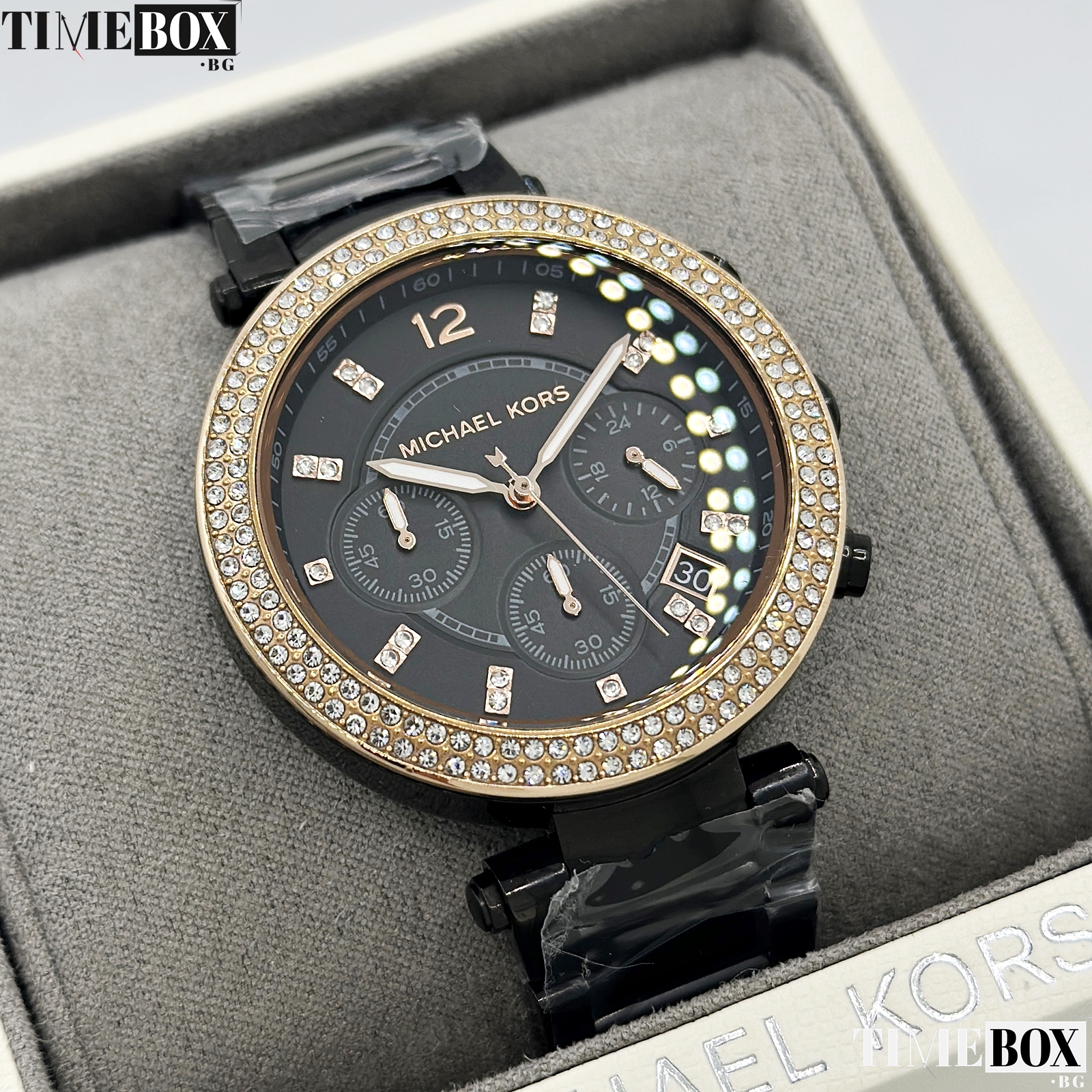Michael Kors MK5885 Parker Chronograph Black | Черен часовник за жени ...