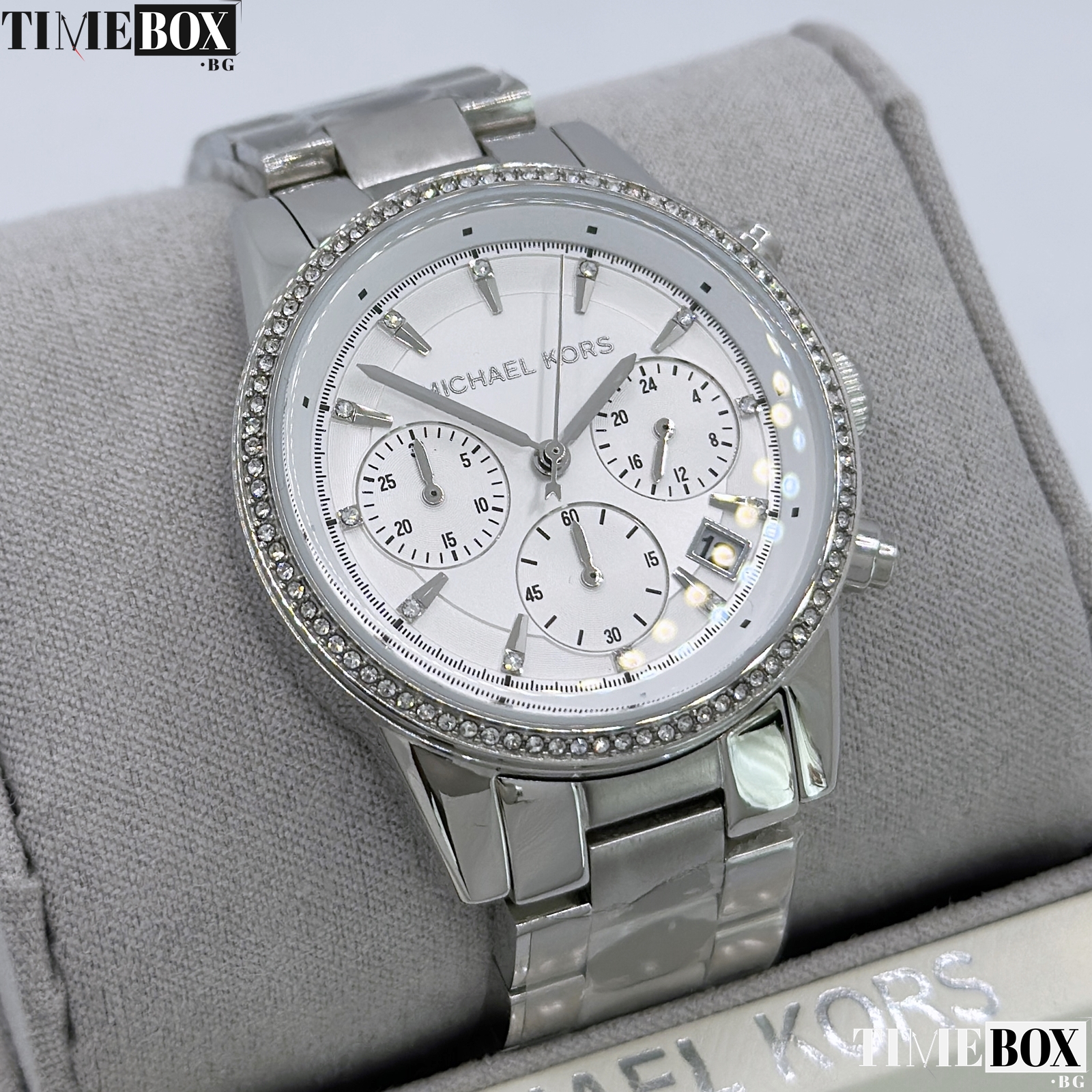 Michael Kors MK6428 Ritz Chronograph | Сребрист часовник за жени