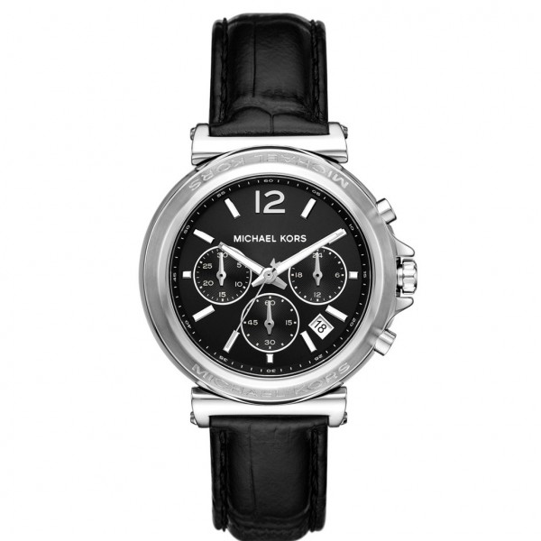 Michael Kors MK7499 Maren Часовник за жени Michael Kors MK7499 Maren. Верижка естествена кожа в черен цвят. Кварцов механизъм. Водозащита 5 АТМ (душ).