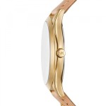 Часовник за жени Michael Kors Slim Runway MK7533. Верижка естествена кожа в розов цвят. Кварцов механизъм. Водозащита 5 АТМ (душ).