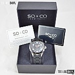 Часовник за мъже SO&CO SoHo Quartz Date Rubber 5005.1. Верижка силиконова в черен цвят. Кварцов механизъм. Водозащита 10 АТМ (плуване).
