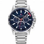 Ръчен часовник Tommy Hilfiger Mason 1791788 Часовник за мъже Tommy Hilfiger Mason 1791788. Верижка метална в сребрист цвят. Кварцов механизъм. Водозащита 3 АТМ (водни пръски).